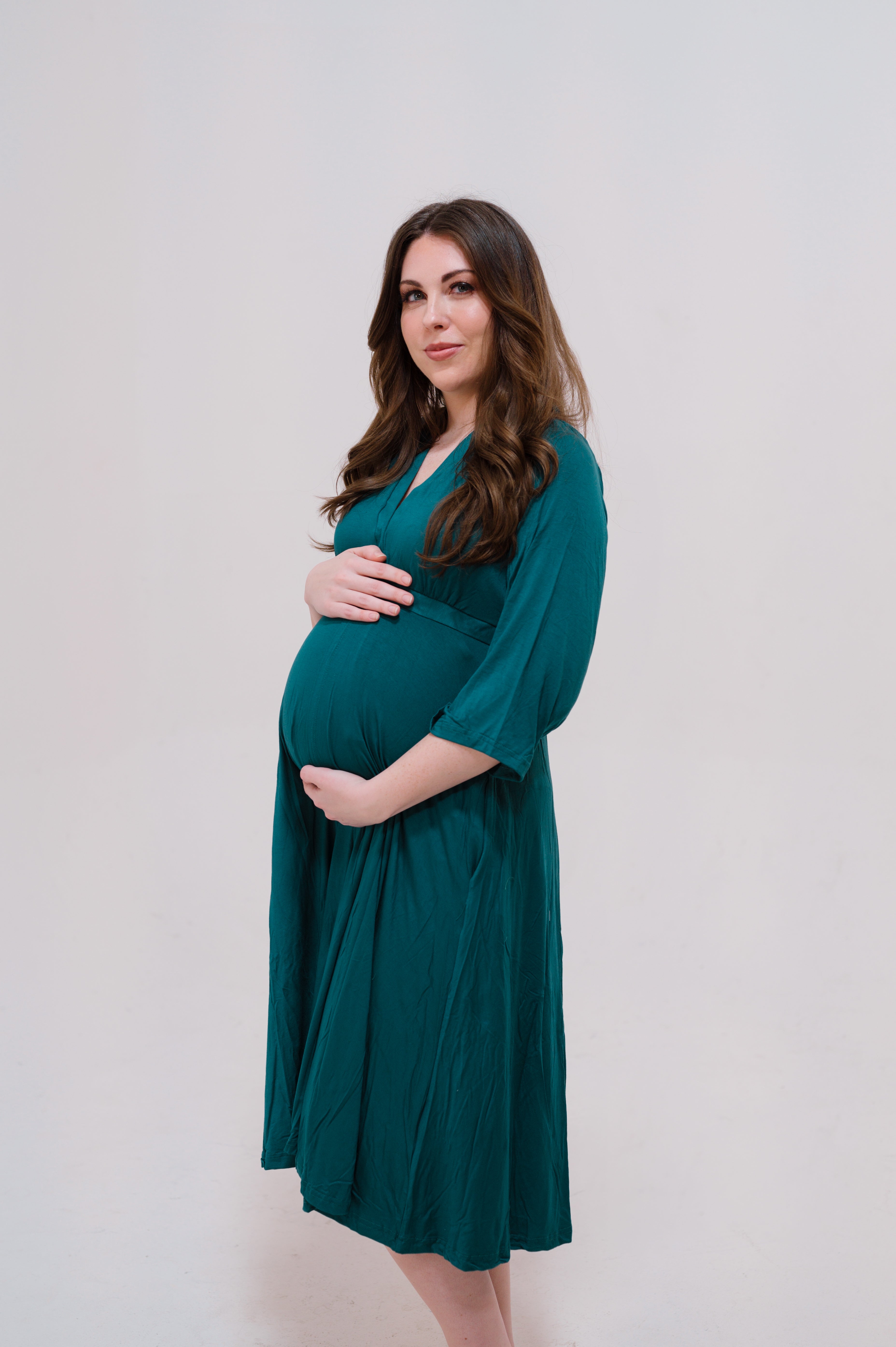 Amelia Labor & Postpartum Gown in Deep Teal – Lila