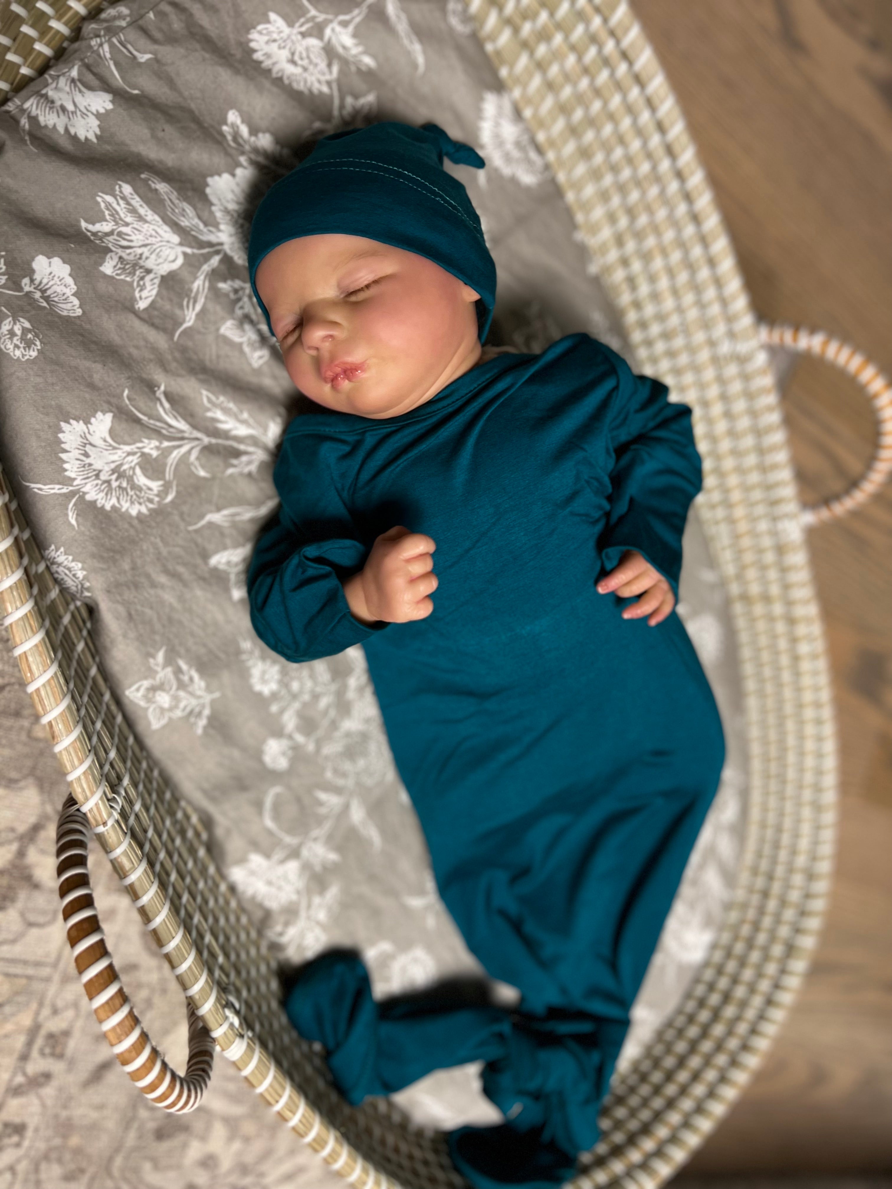Lila Labor & Postpartum Gown in Deep Teal