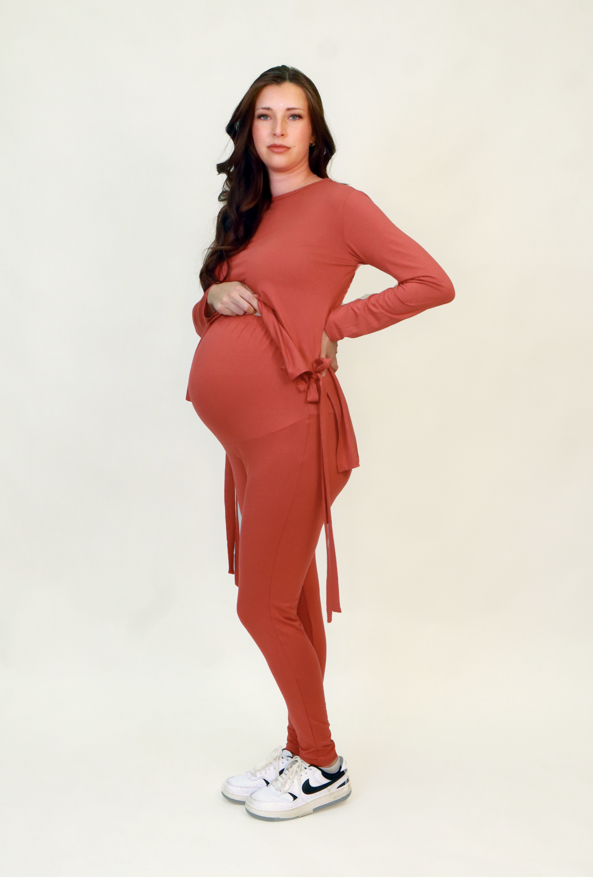 Yvonne Maternity Loungewear Set in Terracotta Rose