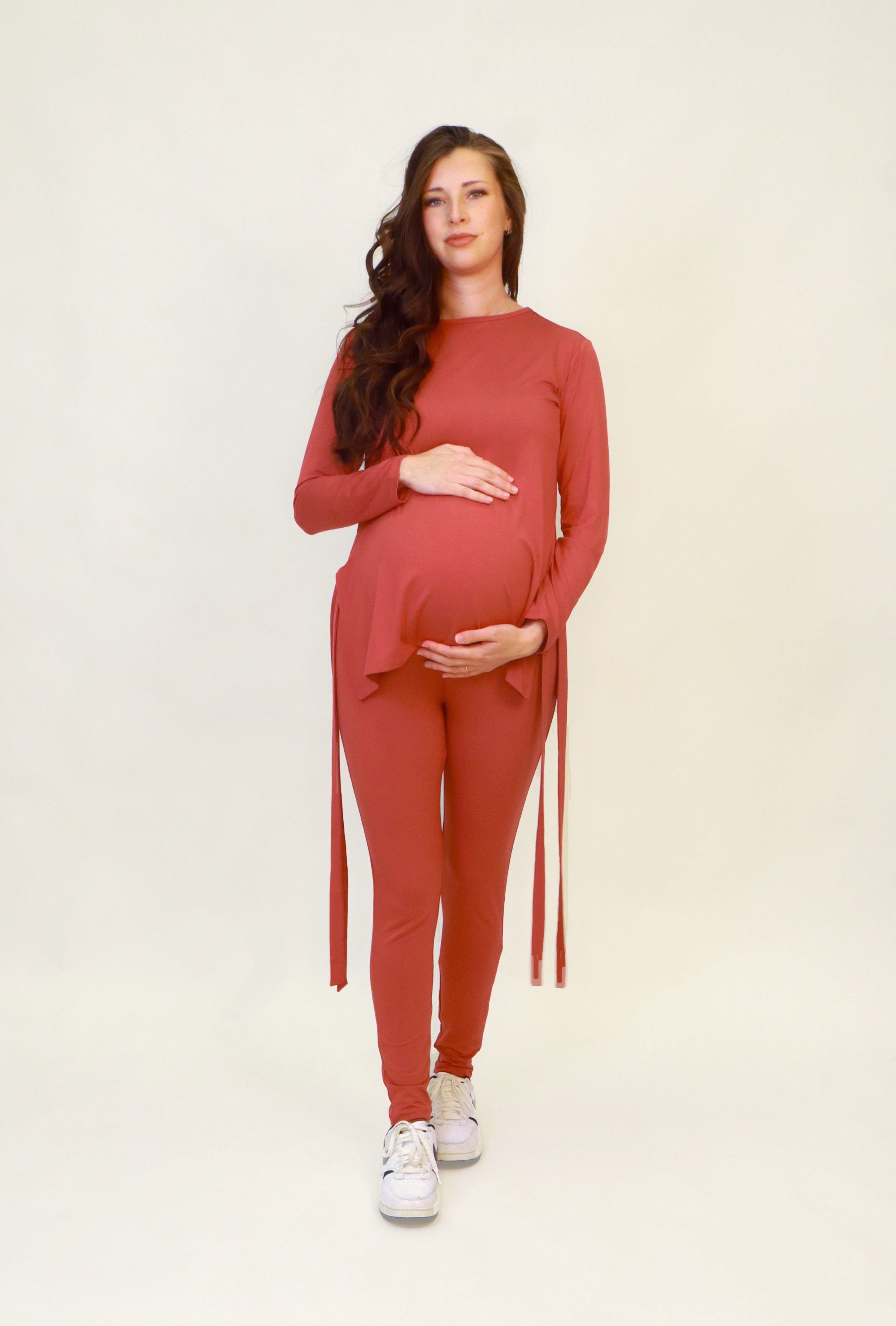 Yvonne Maternity Loungewear Set in Terracotta Rose