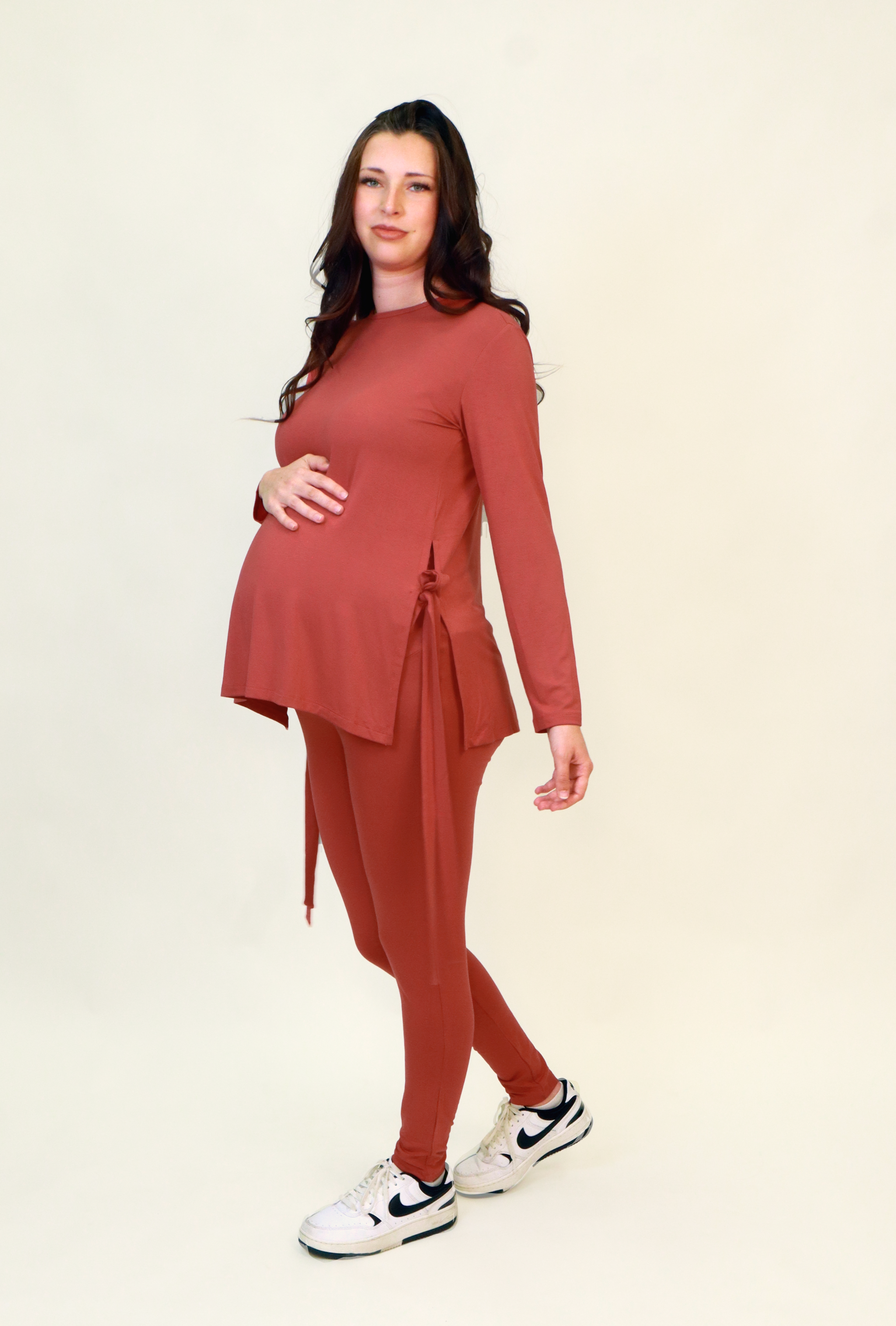 Yvonne Maternity Loungewear Set in Terracotta Rose