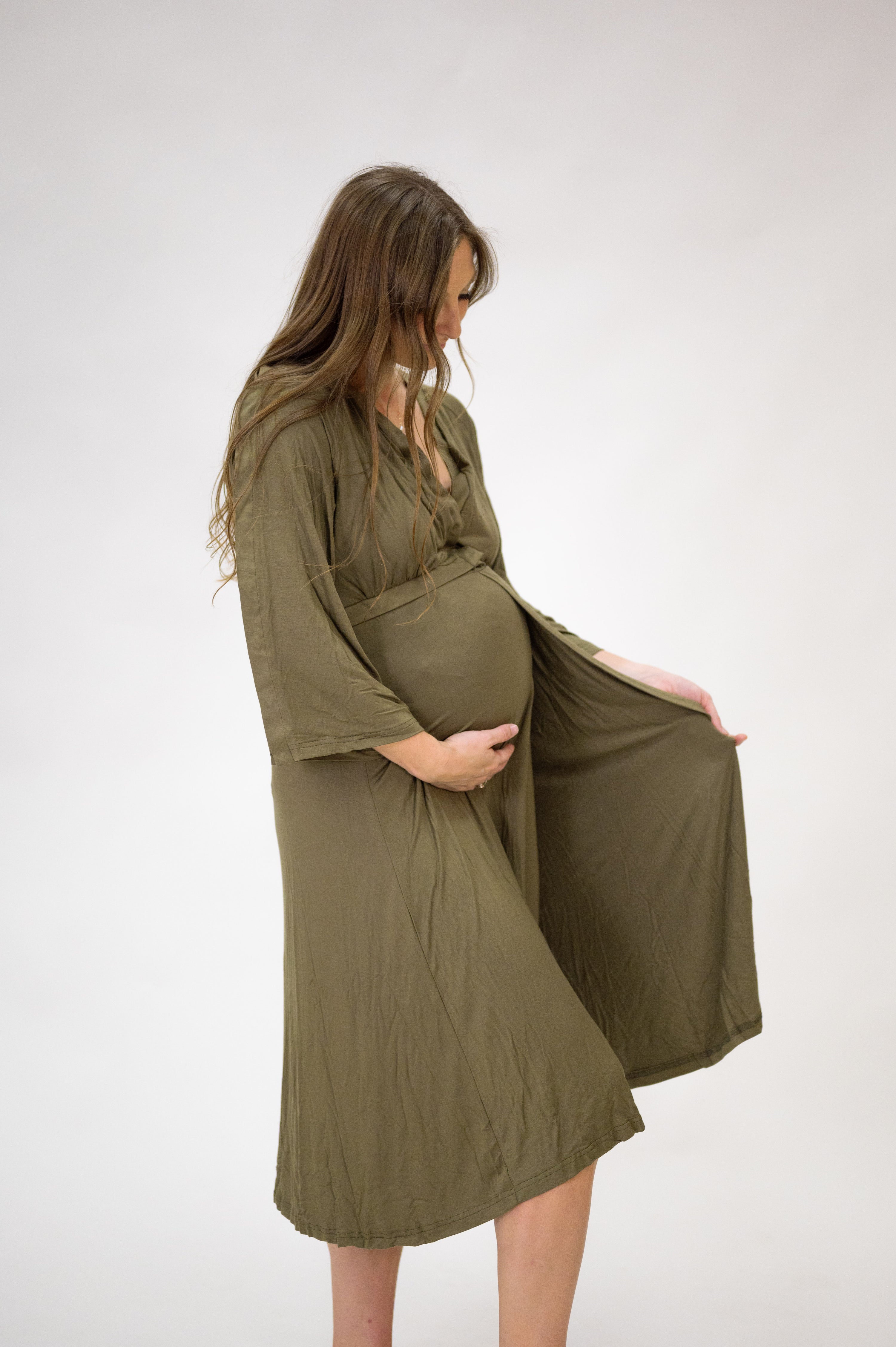 Amelia Labor & Postpartum Gown in Sage