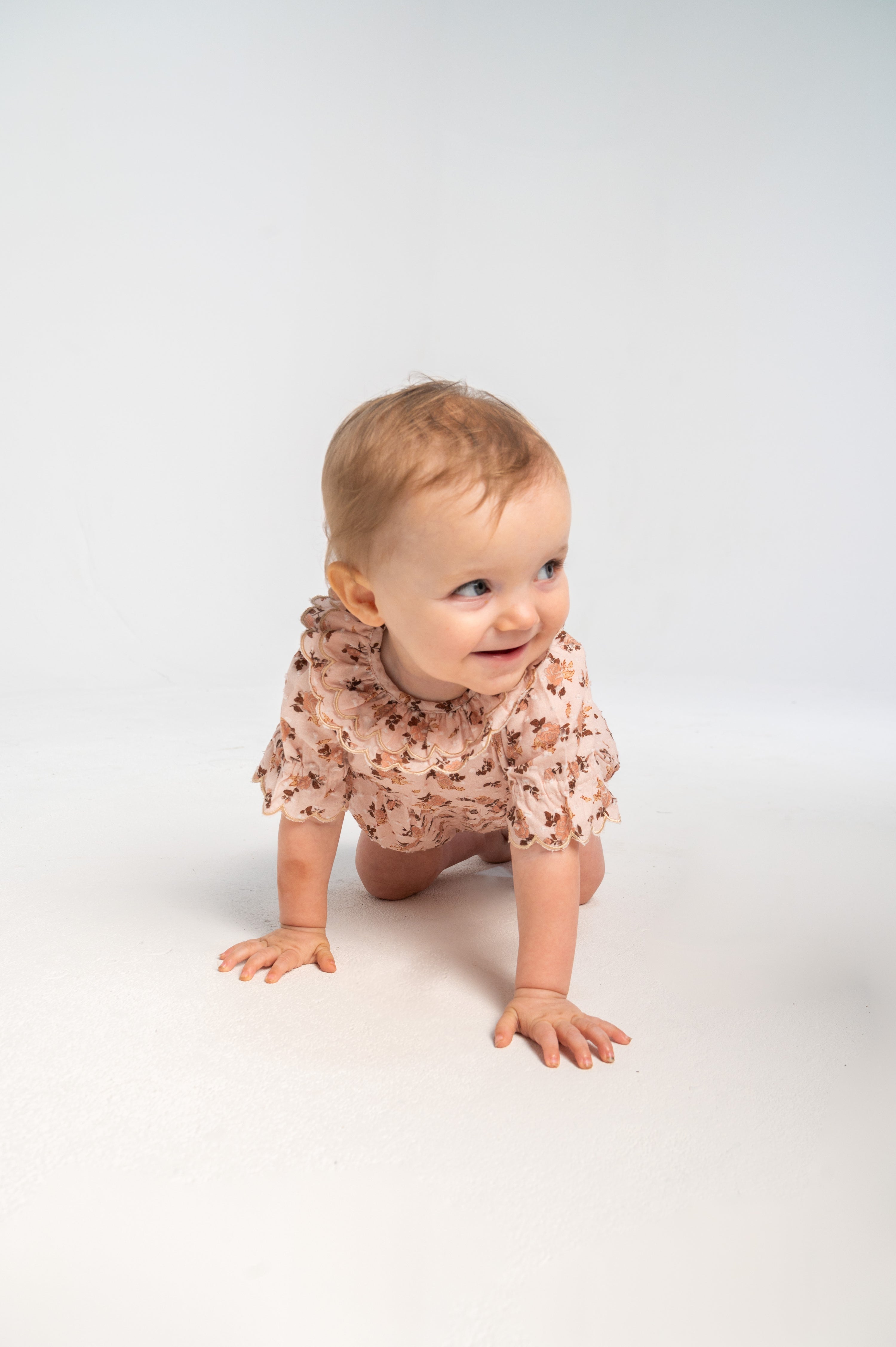 Lilly Baby Romper in Rose Pink