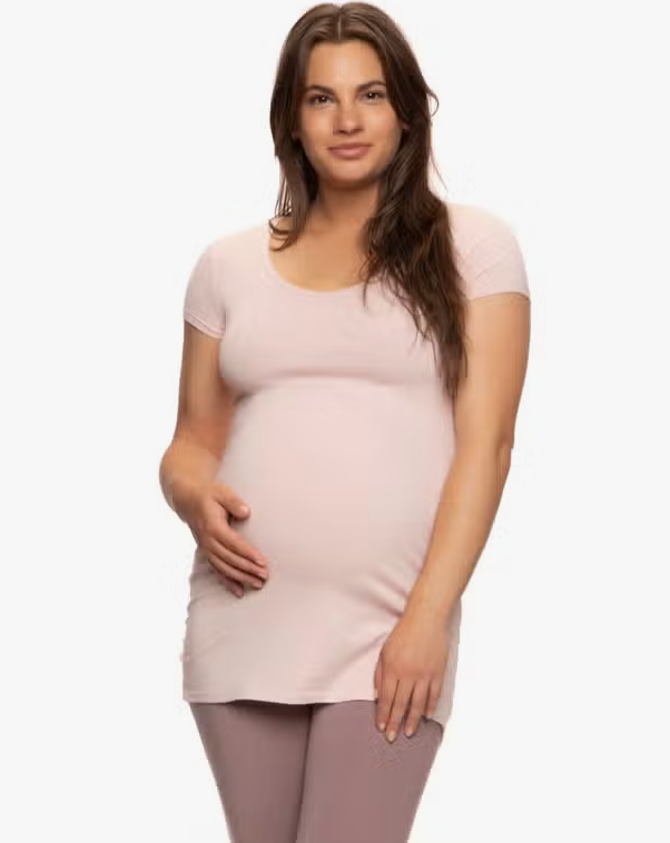 Felina Cotton Modal Maternity V-Neck Tee with Side Shirring