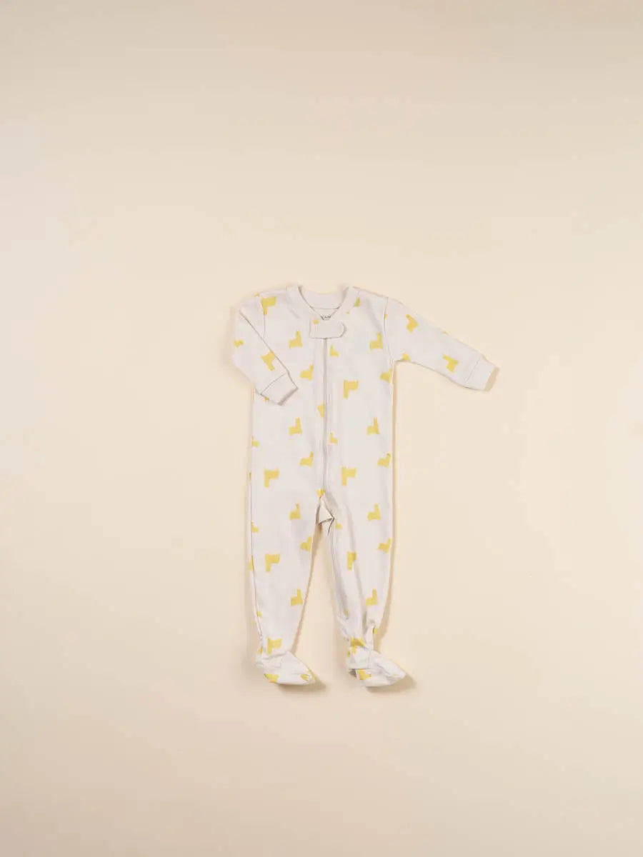 Footed Pajama - Pima Cotton - Llamas Birch