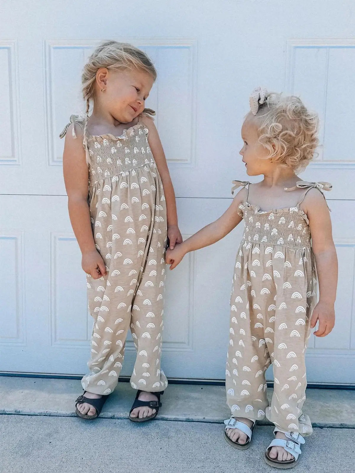 Rainbow / Organic Smocked Jumpsuit