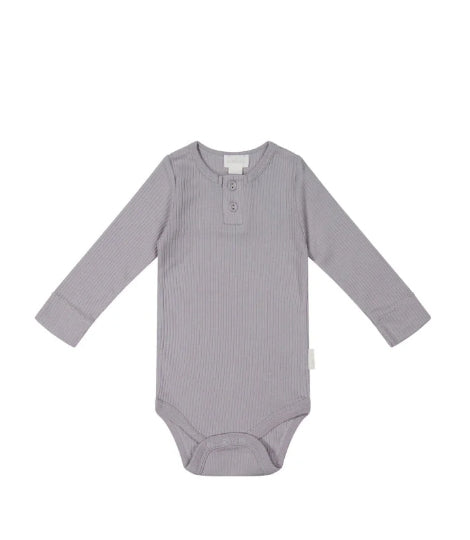 Organic Cotton Modal Long Sleeve Bodysuit - Moon