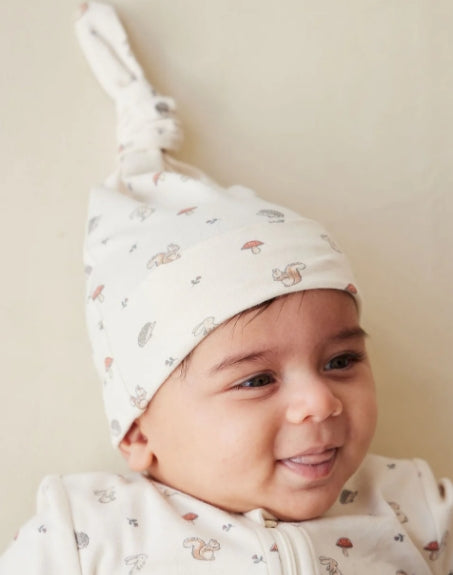 Organic Cotton Knot Beanie - Woodland Friends