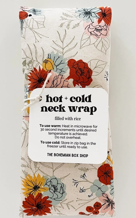 Hot & Cold Therapy Neck Wrap - Ivory Florals