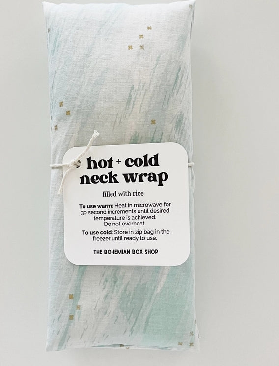 Hot & Cold Therapy Neck Wrap - Mint, White & Gold