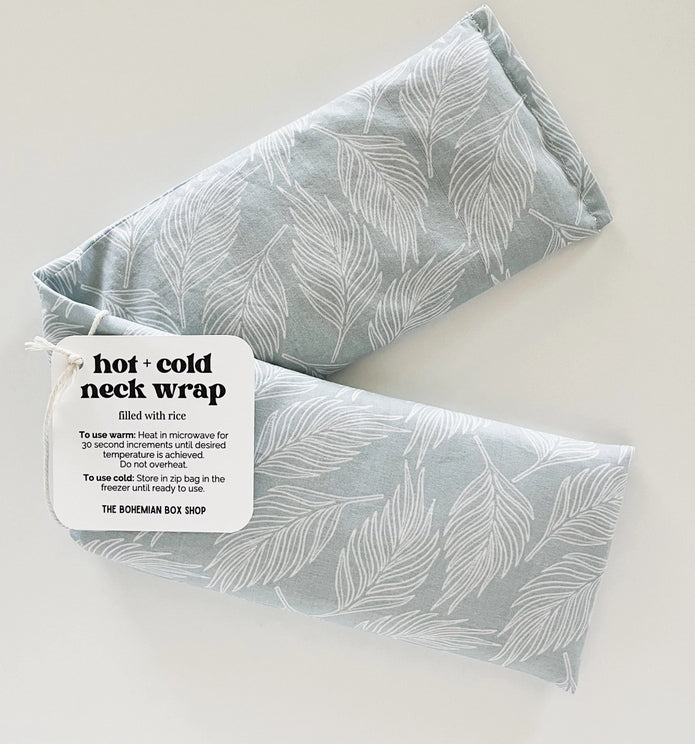 Hot & Cold Therapy Neck Wrap - White Ferns Blue-Gray