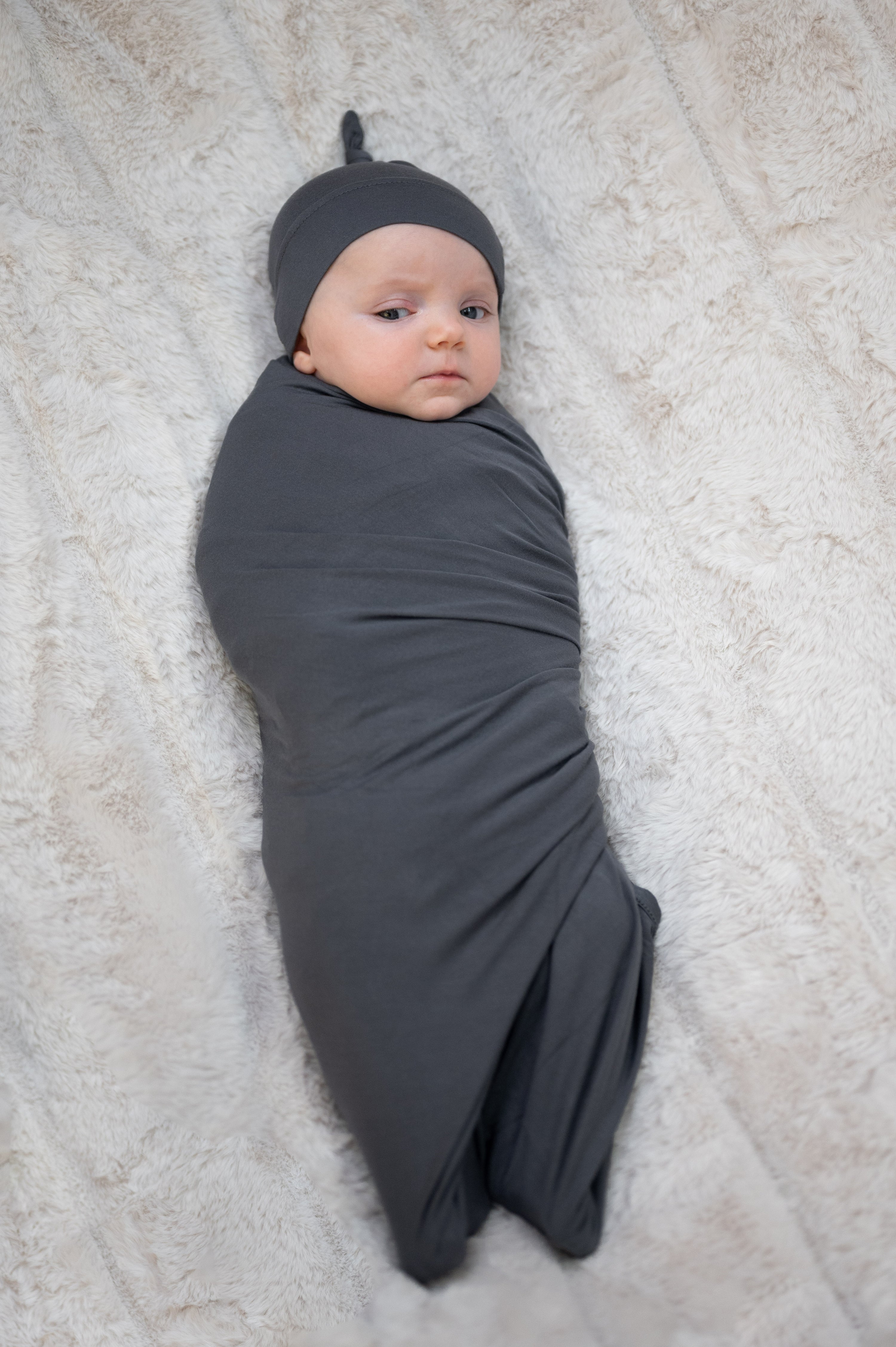 Baby Swaddle Set: Charcoal Grey