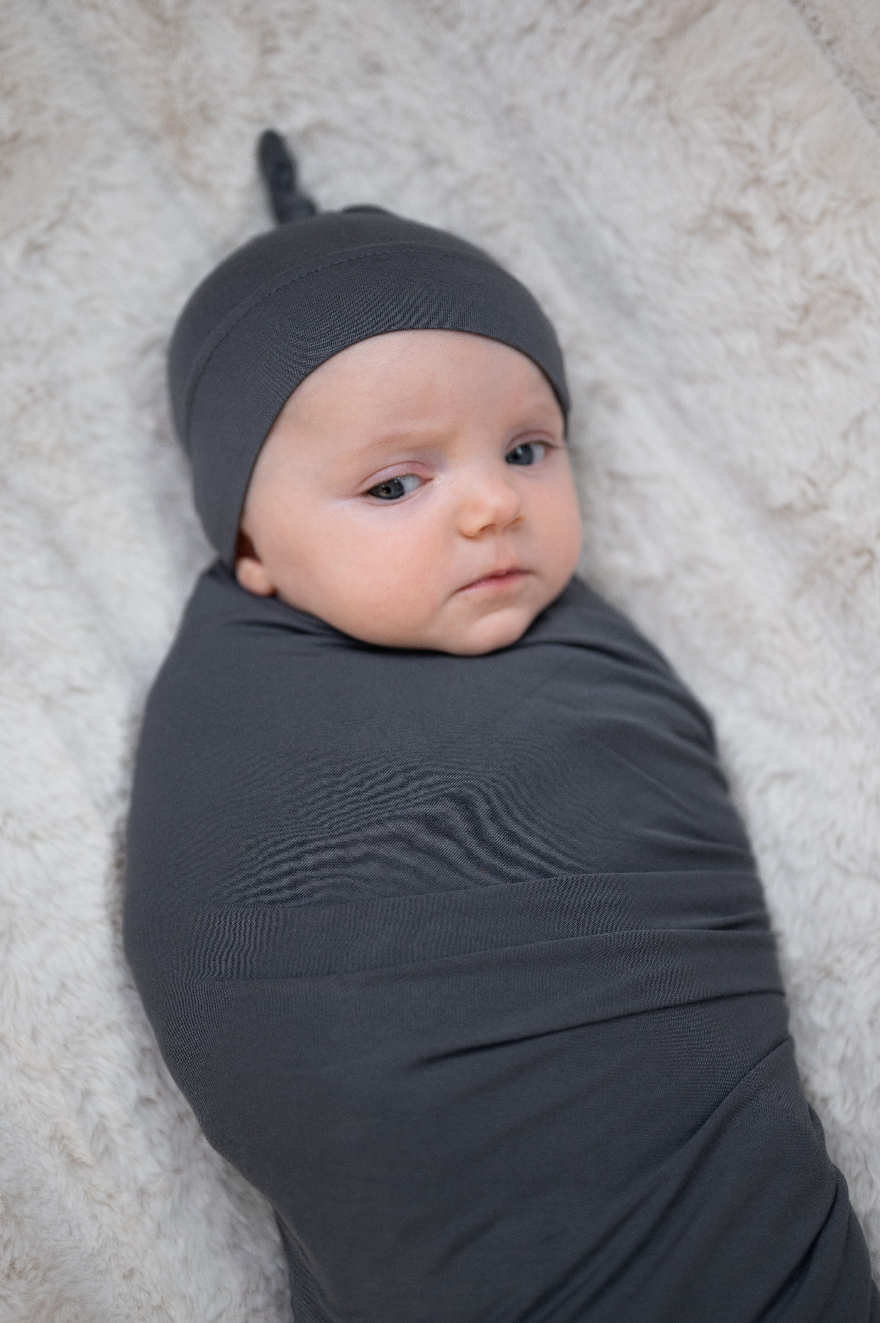 Baby Swaddle Set: Charcoal Grey
