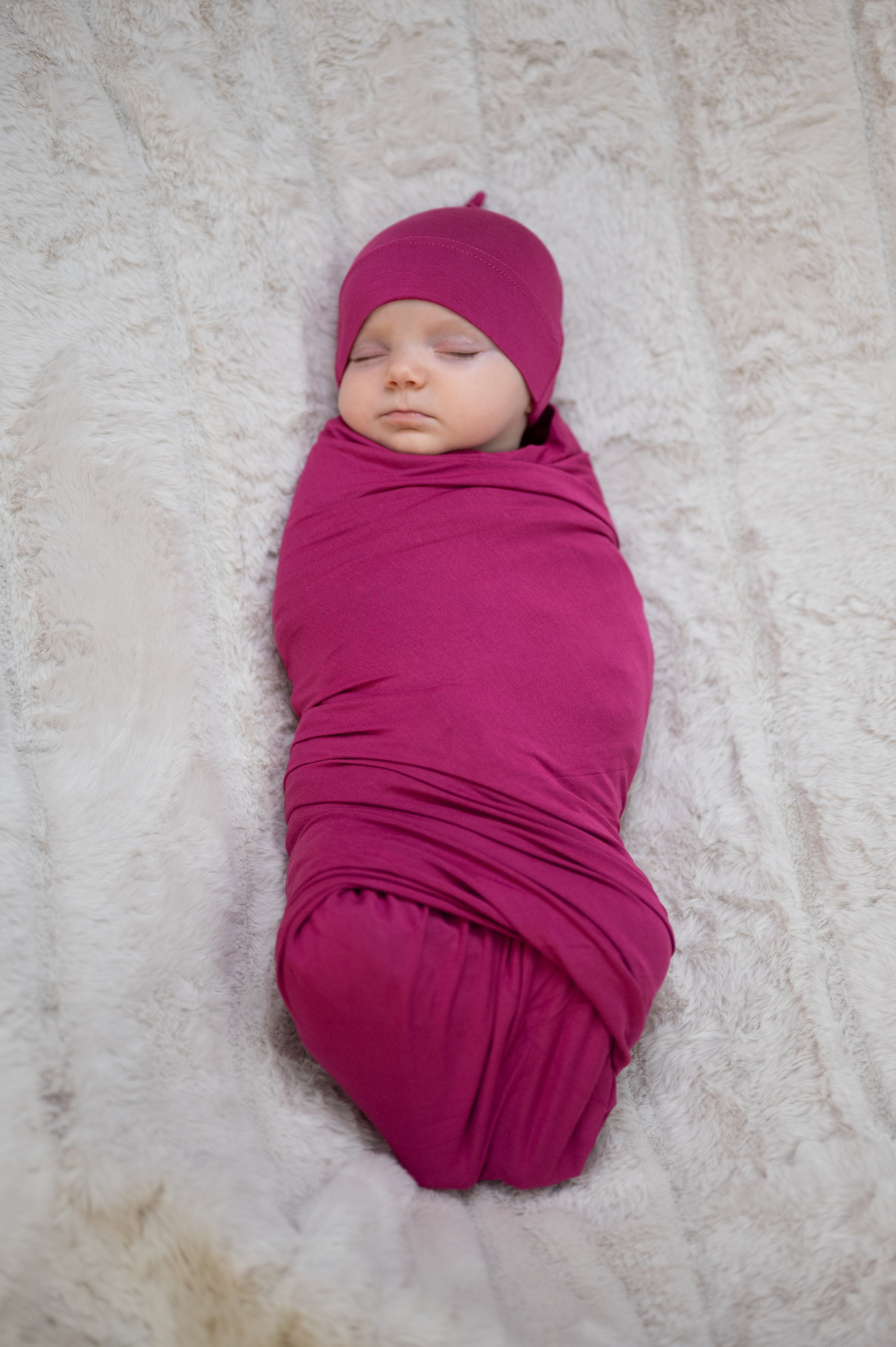 Baby Swaddle Set: Raspberry