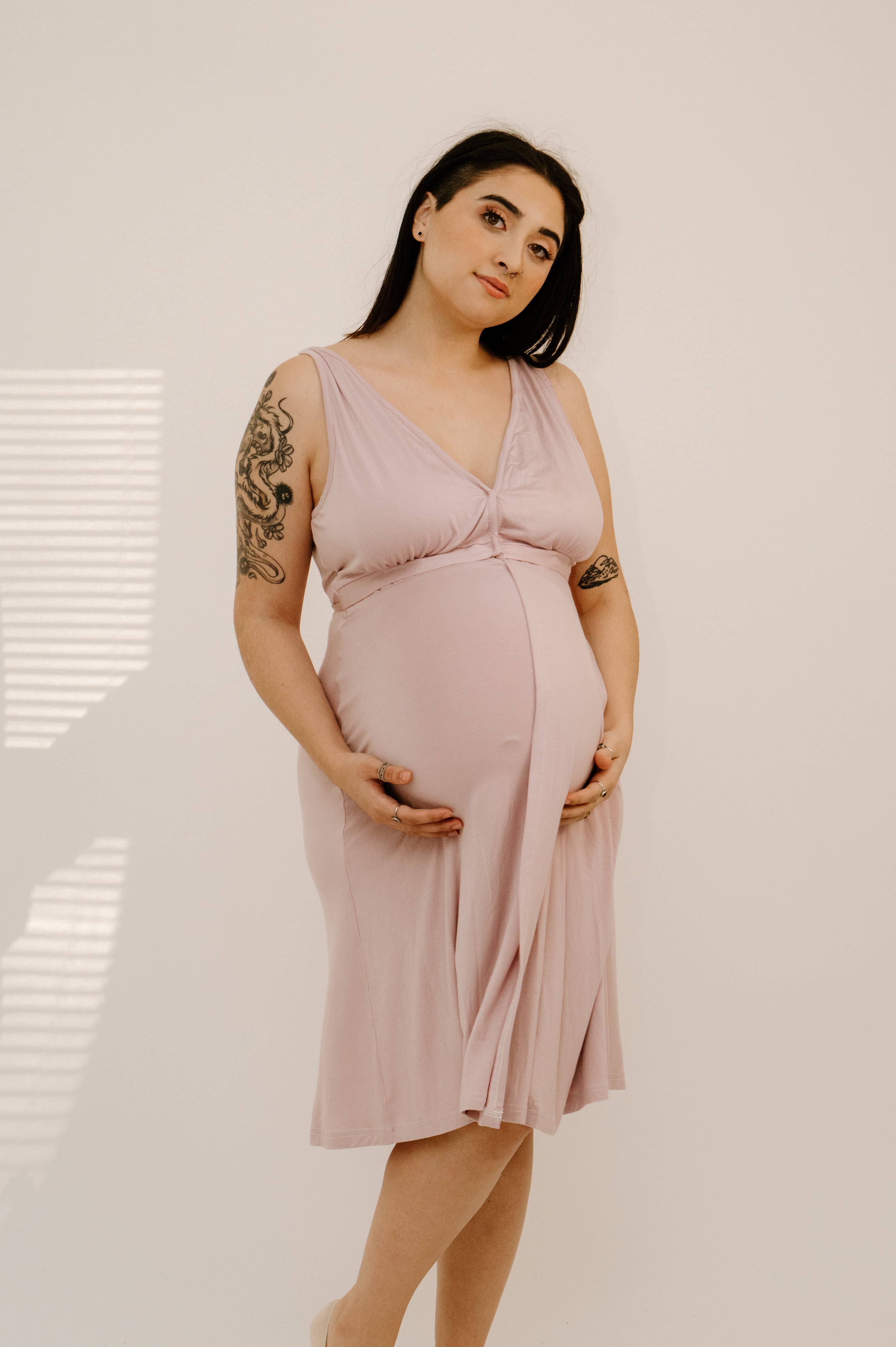 Floressa - Tahlia Lilac Hospital Nursing Gown  Nursing gown, Pregnancy  fashion fall, Nursing fashion