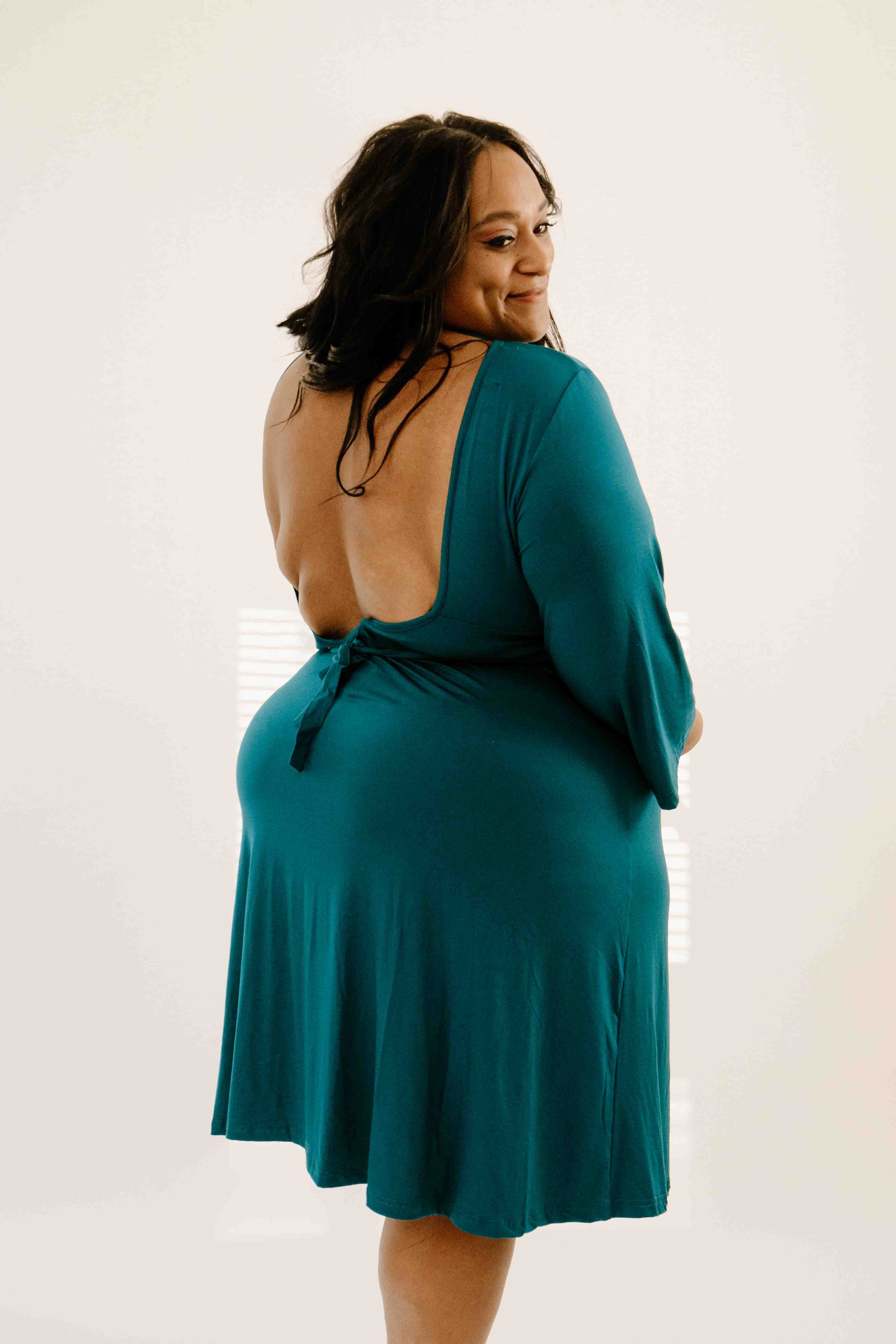Lila Gown in Deep Teal, for Labor & Postpartum -  UK