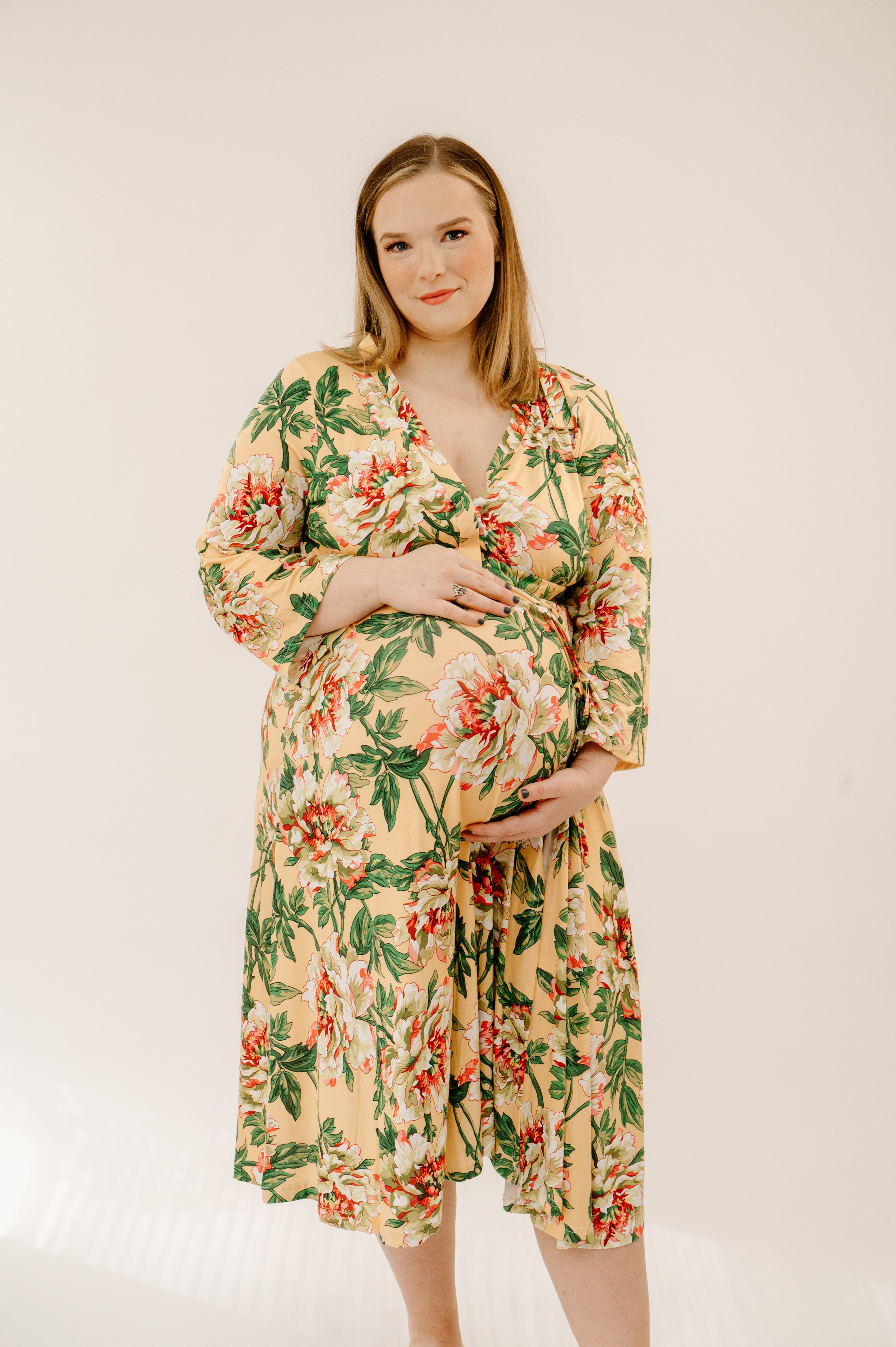 Lila Labor & Postpartum Gown in Floral