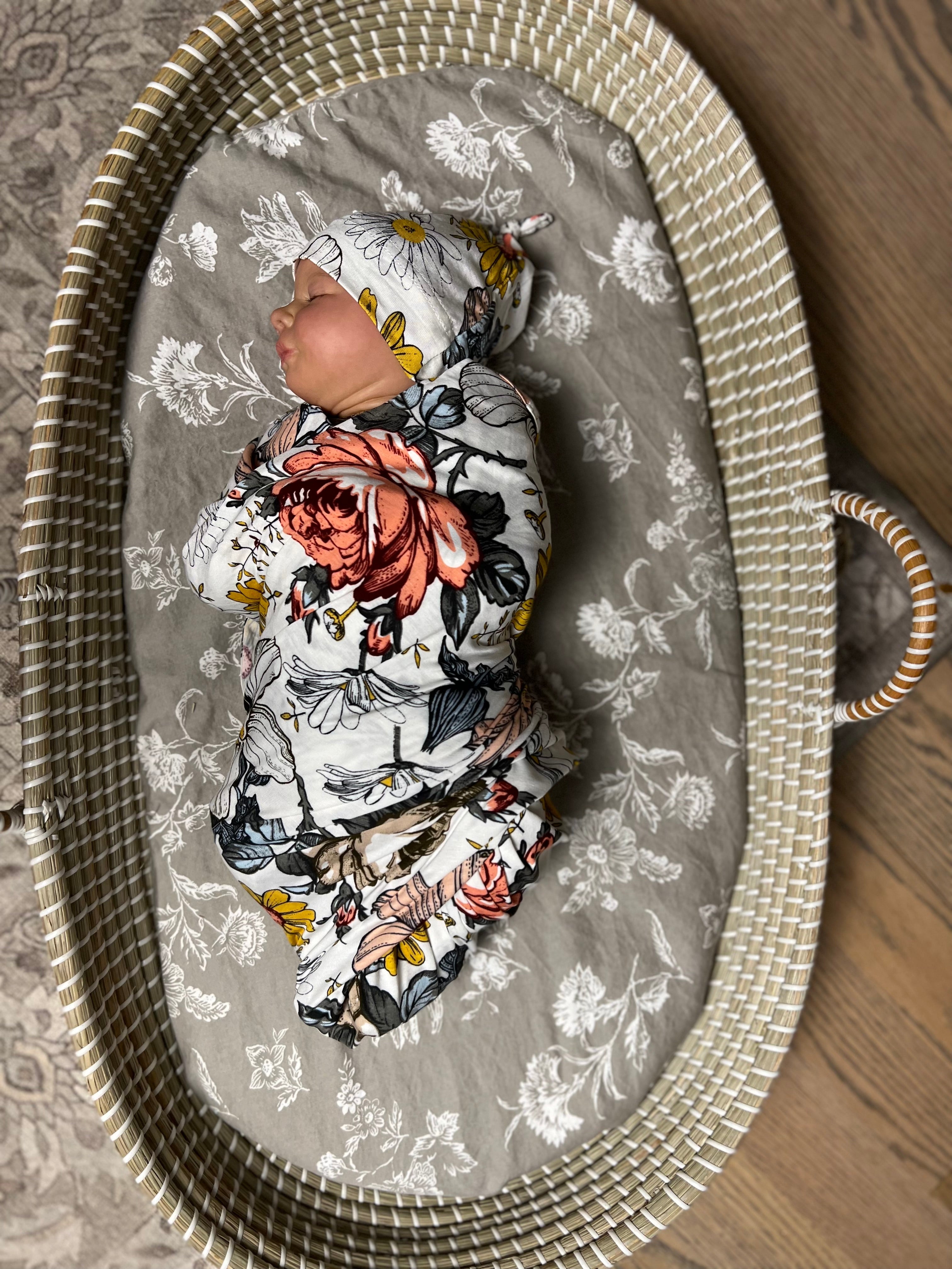 Vintage floral outlet swaddle